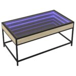 vidaXL Konferenčný stolík s nekonečnými LED dub sonoma 90x50x41 cm – Obrázok 3