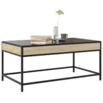 vidaXL Konferenčný stolík s nekonečnými LED dub sonoma 90x50x41 cm – Obrázok 5
