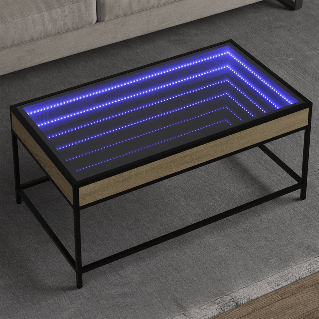 VXL8721102678653_m_en_hd_1.jpg vidaXL Konferenčný stolík s nekonečnými LED dub sonoma 90x50x41 cm – Obrázok 1
