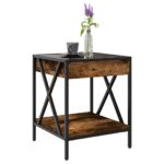 vidaXL Konferenčný stolík s nekonečnými LED dymový dub 40x40x49 cm – Obrázok 5