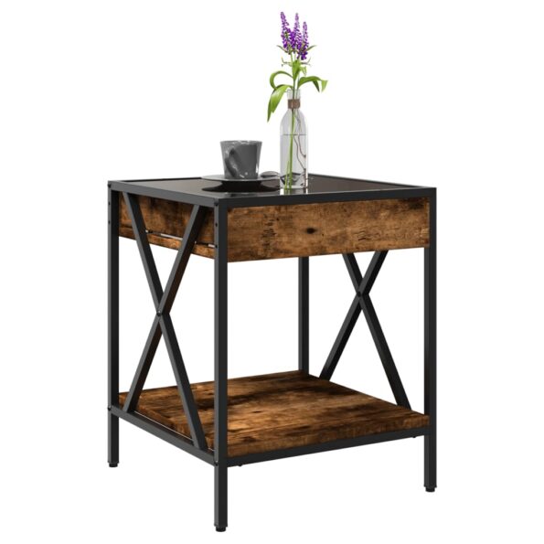 vidaXL Konferenčný stolík s nekonečnými LED dymový dub 40x40x49 cm – Obrázok 5