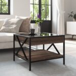 vidaXL Konferenčný stolík s nekonečnými LED hnedý dub 50x50x38 cm – Obrázok 4