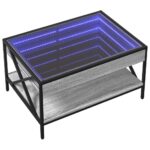 vidaXL Konferenčný stolík s nekonečnými LED sivý sonoma 70x50x38 cm – Obrázok 3