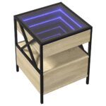 vidaXL Konferenčný stolík s nekonečnými LED dub sonoma 40x40x51 cm – Obrázok 3