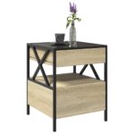 vidaXL Konferenčný stolík s nekonečnými LED dub sonoma 40x40x51 cm – Obrázok 5