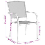 vidaXL Stohovateľné záhradné stoličky 3 ks antracit práškovaná oceľ – Obrázok 12