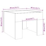 vidaXL Nočný stolík s nekonečnými LED hnedý dub 40x40x30 cm – Obrázok 11