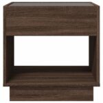 vidaXL Nočný stolík s nekonečnými LED hnedý dub 50x50x50 cm – Obrázok 6