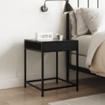 vidaXL Nočný stolík s nekonečnými LED čierny 40x40x51 cm – Obrázok 4