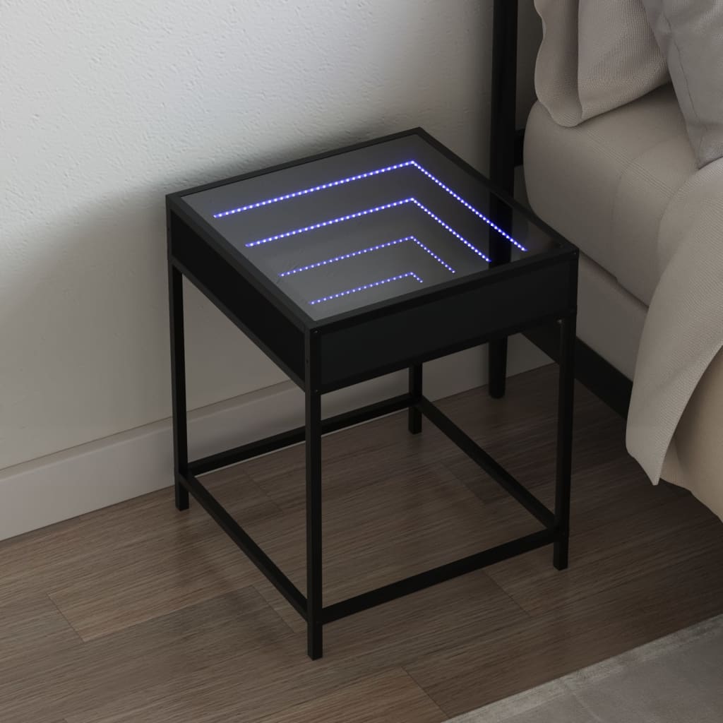 VXL8721102691317_m_en_hd_1.jpg vidaXL Nočný stolík s nekonečnými LED čierny 40x40x51 cm – Obrázok 1
