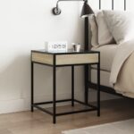 vidaXL Nočný stolík s nekonečnými LED dub sonoma 40x40x51 cm – Obrázok 4