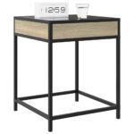 vidaXL Nočný stolík s nekonečnými LED dub sonoma 40x40x51 cm – Obrázok 5