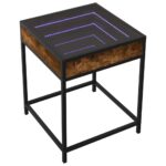 vidaXL Nočný stolík s nekonečnými LED dymový dub 40x40x51 cm – Obrázok 3