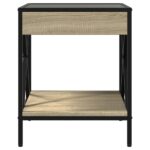 vidaXL Nočný stolík s nekonečnými LED dub sonoma 40x40x49 cm – Obrázok 6