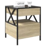 vidaXL Nočný stolík s nekonečnými LED dub sonoma 40x40x51 cm – Obrázok 5