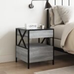 vidaXL Konferenčný stolík s nekonečnými LED sivý sonoma 40x40x51 cm – Obrázok 4