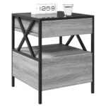vidaXL Konferenčný stolík s nekonečnými LED sivý sonoma 40x40x51 cm – Obrázok 5