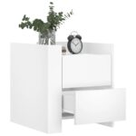 vidaXL Nočný stolík biely 45x50x50 cm kompozitné drevo – Obrázok 3