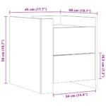 vidaXL Nočný stolík biely 45x50x50 cm kompozitné drevo – Obrázok 11