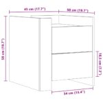vidaXL Nočný stolík dub sonoma 45x50x50 cm kompozitné drevo – Obrázok 11
