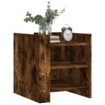 vidaXL Nočný stolík dymový dub 45x50x50 cm kompozitné drevo – Obrázok 3