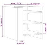 vidaXL Nočný stolík dymový dub 45x50x50 cm kompozitné drevo – Obrázok 10