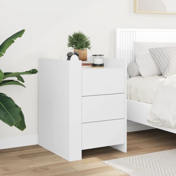 vidaXL Nočný stolík biely 45x50x65 cm kompozitné drevo – Obrázok 3