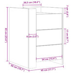 vidaXL Nočný stolík biely 45x50x65 cm kompozitné drevo – Obrázok 11