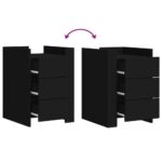 vidaXL Nočný stolík čierny 45x50x65 cm kompozitné drevo – Obrázok 7