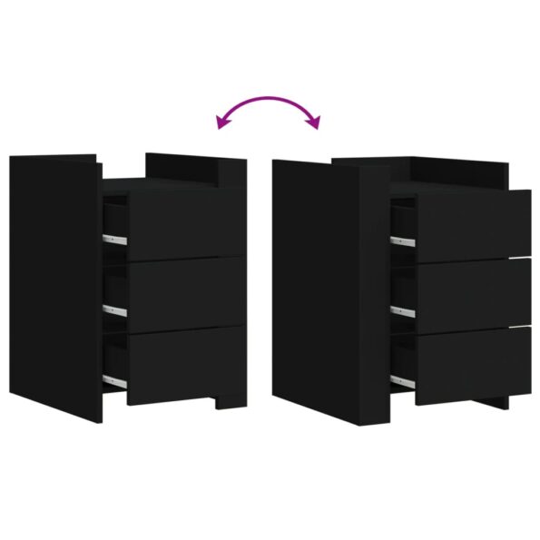 vidaXL Nočný stolík čierny 45x50x65 cm kompozitné drevo – Obrázok 7