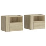 vidaXL Nástenné nočné stolíky 2 ks dub sonoma 45x30x35 cm – Obrázok 2