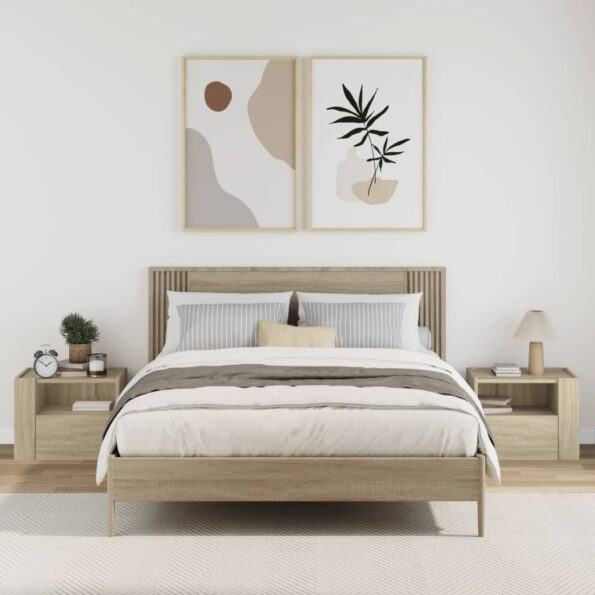 vidaXL Nástenné nočné stolíky 2 ks dub sonoma 45x30x35 cm – Obrázok 3