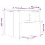 vidaXL Nástenné nočné stolíky 2 ks dymový dub 45x30x35 cm – Obrázok 12