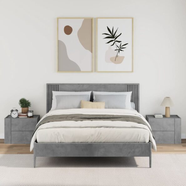 vidaXL Nástenné nočné stolíky 2 ks betónovosivé 45x30x35 cm – Obrázok 3