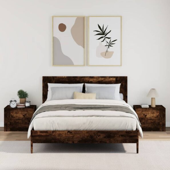 vidaXL Nástenné nočné stolíky 2 ks dymový dub 45x30x35 cm – Obrázok 3