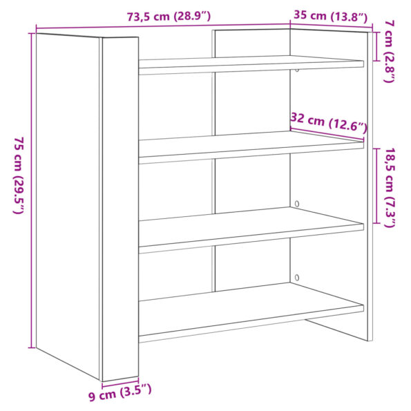 vidaXL Komoda čierna 73,5x35x75 cm kompozitné drevo – Obrázok 10