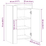 vidaXL Komoda hnedý dub 45x35x75 cm kompozitné drevo – Obrázok 11