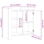 vidaXL Komoda dymový dub 73,5x35x75 cm kompozitné drevo – Obrázok 11