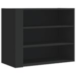 vidaXL Nástenná skrinka čierna 75x35x60 cm kompozitné drevo – Obrázok 2