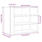 vidaXL Nástenná skrinka sivá sonoma 75x35x60 cm kompozitné drevo – Obrázok 10