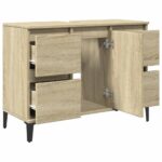 vidaXL Umývadlová skrinka dub sonoma 80x33x60 cm kompozitné drevo – Obrázok 6