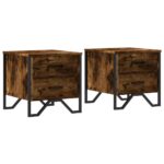 vidaXL Nočné stolíky 2 ks dymový dub 40x41x40 cm kompozitné drevo – Obrázok 2