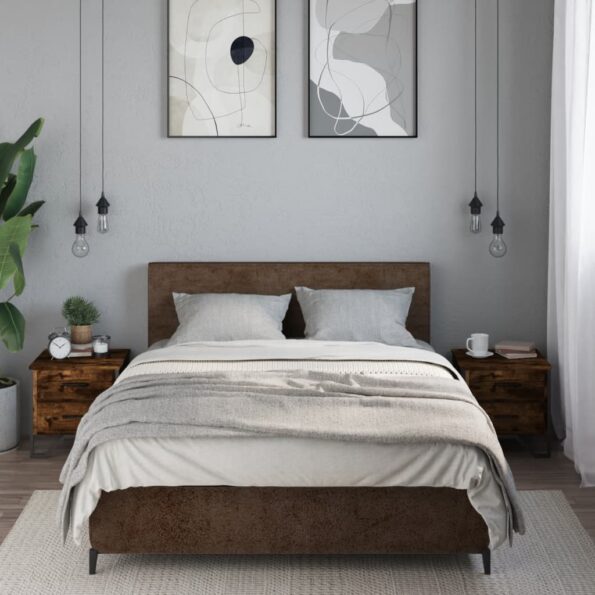 vidaXL Nočné stolíky 2 ks dymový dub 40x41x40 cm kompozitné drevo – Obrázok 3