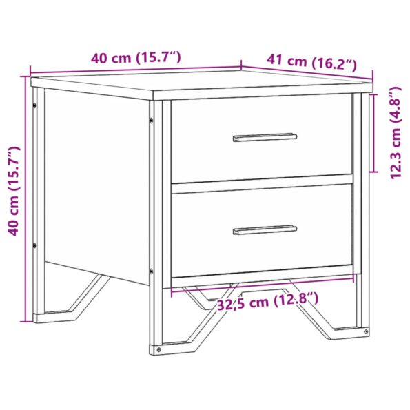 vidaXL Nočné stolíky 2 ks dymový dub 40x41x40 cm kompozitné drevo – Obrázok 11