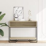 vidaXL Konzolový stolík dub sonoma 100x35x74,5 cm kompozitné drevo – Obrázok 3