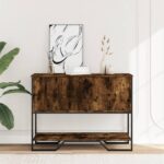 vidaXL Konzolový stolík dymový dub 100x35x74,5 cm kompozitné drevo – Obrázok 2