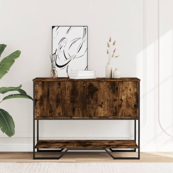 vidaXL Konzolový stolík dymový dub 100x35x74,5 cm kompozitné drevo – Obrázok 2