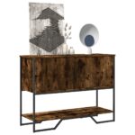 vidaXL Konzolový stolík dymový dub 100x35x74,5 cm kompozitné drevo – Obrázok 3