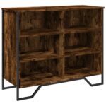 vidaXL Komoda dymový dub 91x35,5x74,5 cm kompozitné drevo – Obrázok 2