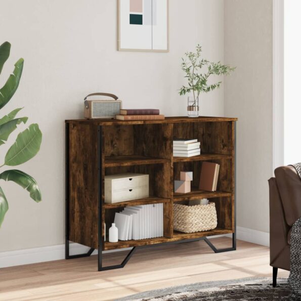 vidaXL Komoda dymový dub 91x35,5x74,5 cm kompozitné drevo – Obrázok 3